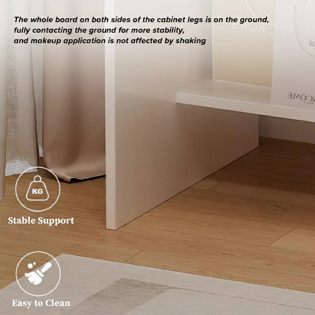 Dressing Table With Mirror Meja Solek Drawer Storage Meja Make Up Table — gambar 2