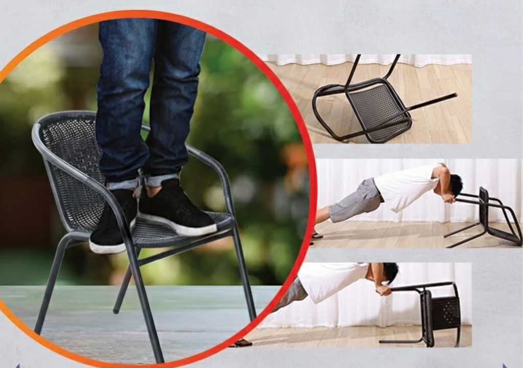 Outdoor Furniture Garden Set 2 Chairs + 1 Table With Tempered Glass Garden — gambar 5