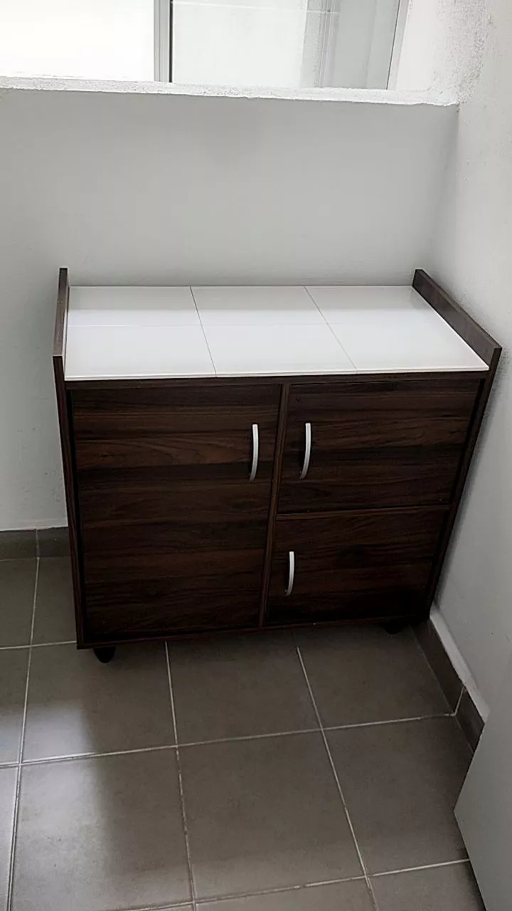 Kabinet Gas 3 Pintu | Gas Cabinet Dapur – Rak Penyimpanan+Meja Marmar Modern 3‑Door — gambar 4