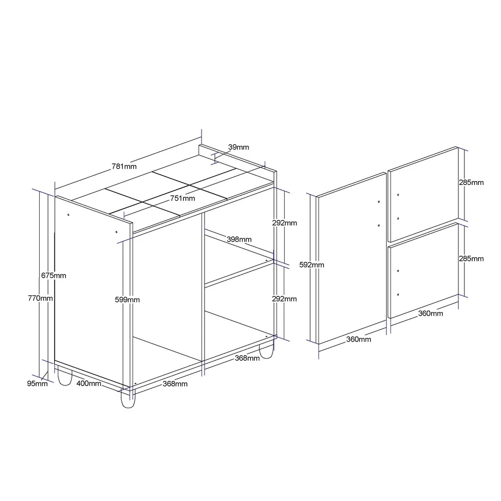 Kabinet Gas 3 Pintu | Gas Cabinet Dapur – Rak Penyimpanan+Meja Marmar Modern 3‑Door — gambar 9