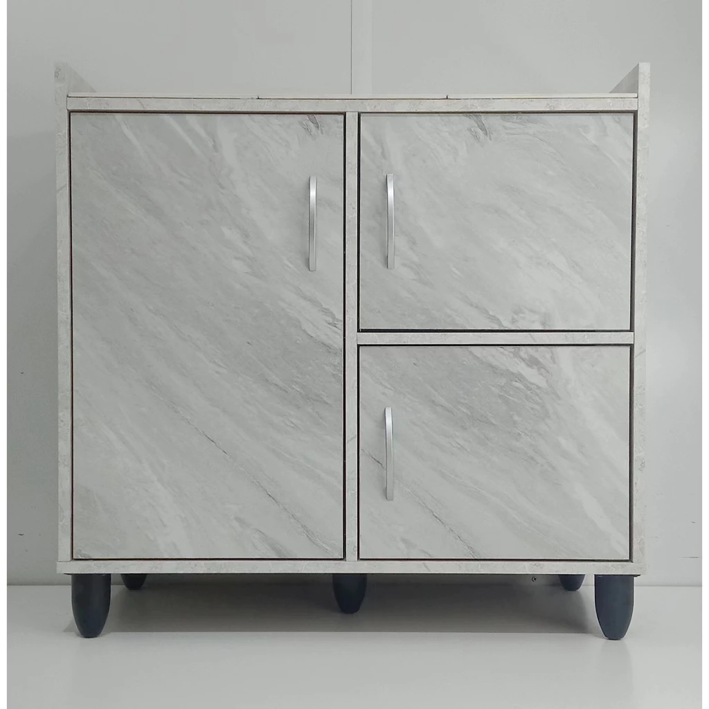 Kabinet Gas 3 Pintu | Gas Cabinet Dapur – Rak Penyimpanan+Meja Marmar Modern 3‑Door — gambar 12