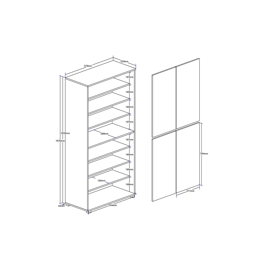 Shoe Rack With 4 Doors / Rak Kasut Dengan 4 Pintu — gambar 5