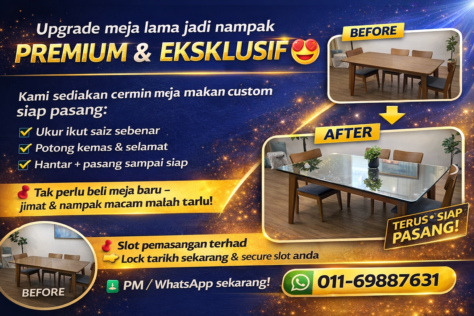 Servis Cermin Meja Makan